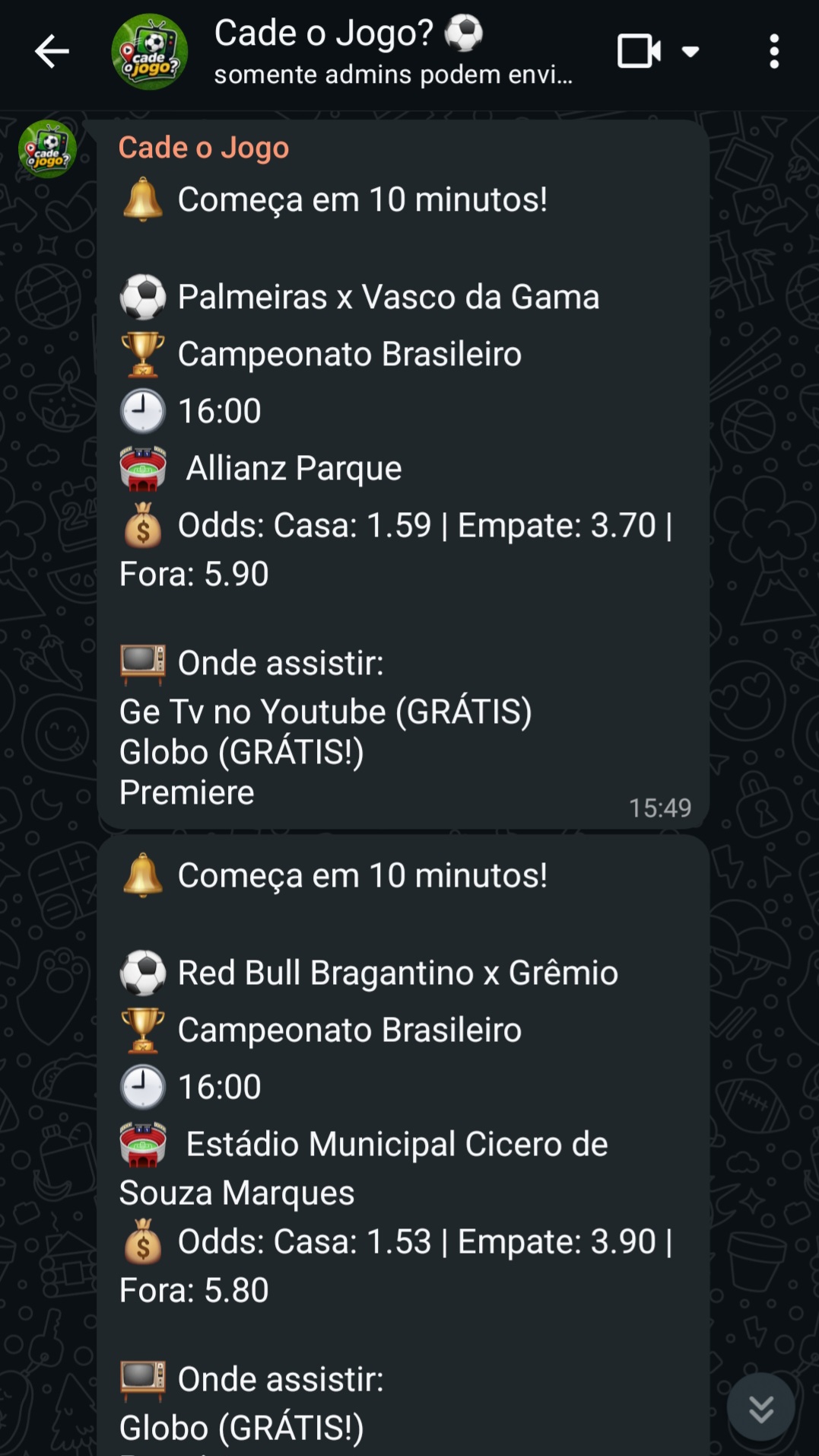 Exemplo do Cadê o Jogo?